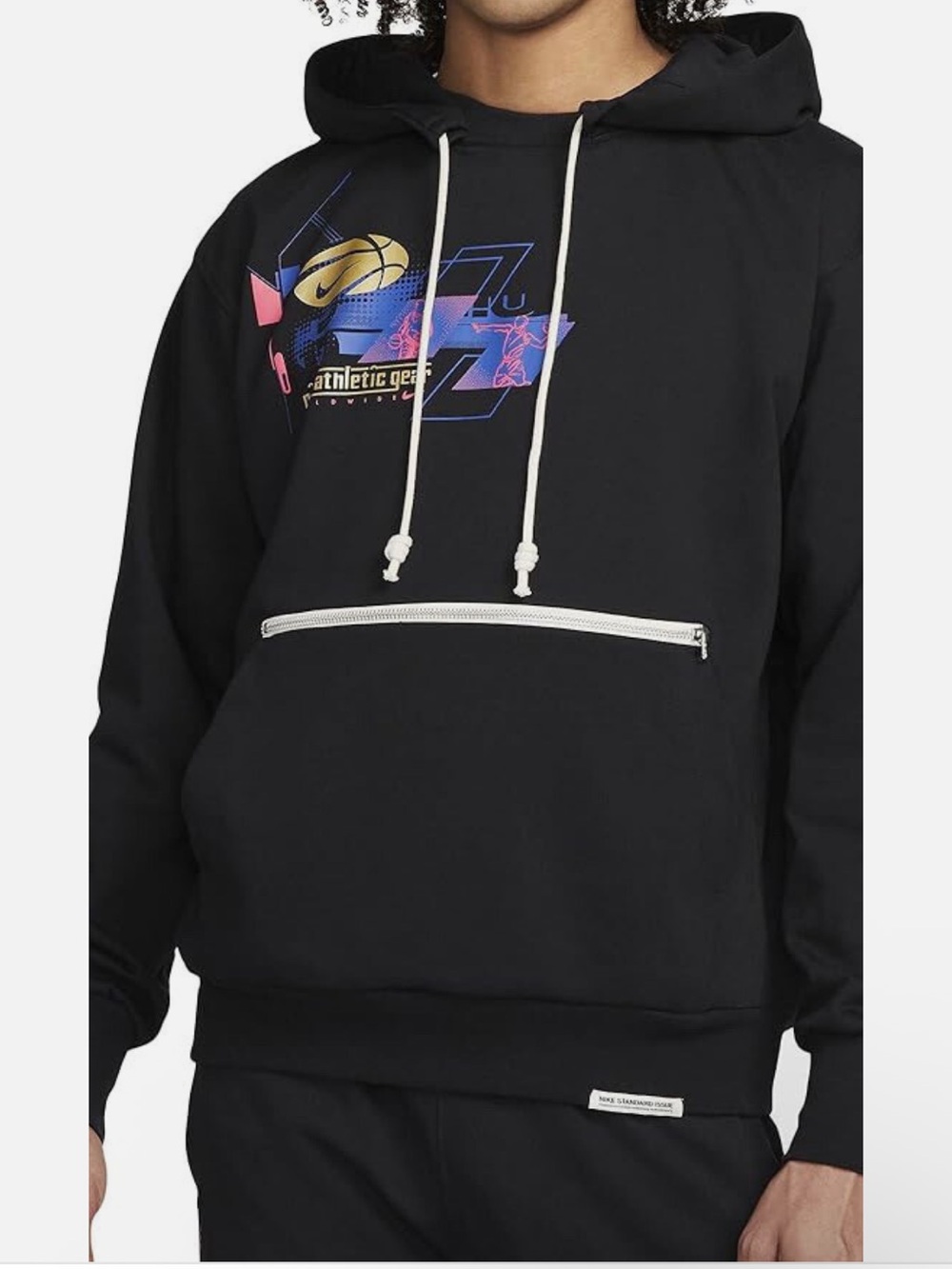 Nike Men’s Black Dri-Fit Standard Issue Basketball Hoodie DV9632 Small